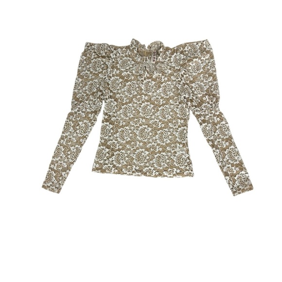 Anthropologie Dolan Sheer Lace Mock Neck Floral Ivory Blouse Size Small NWOT - Picture 13 of 13